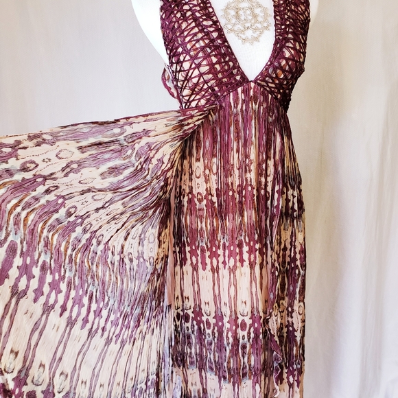 Free People sexy boho gauze tie dye maxi dress - Picture 4 of 9